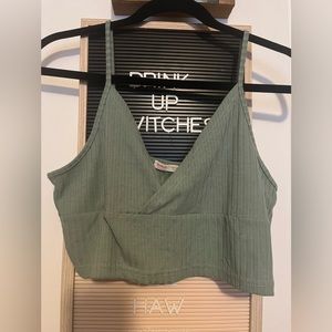 Green crop top